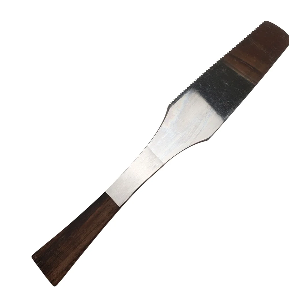 Vntg Mid-Century Modern Wood Handle Cake Knife. Stainless. Made In Japan